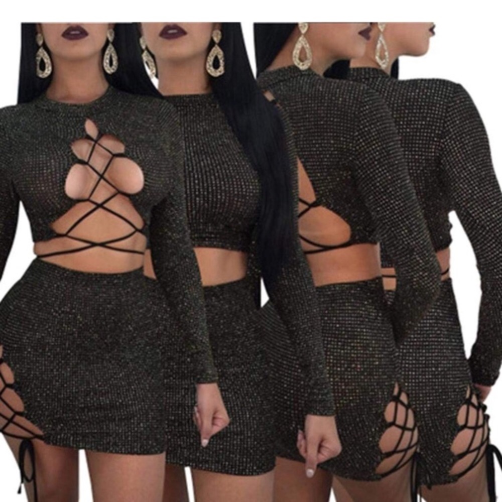 Two piece bodycon dress